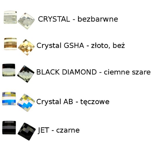 Kolczyki wkrętki KWADRATY KRYSZTAŁKI Jeweline