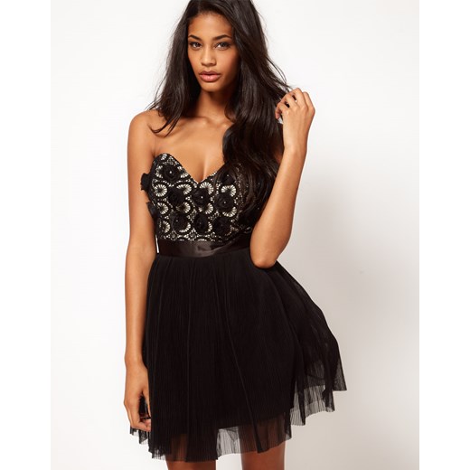 Sukienka Lipsy VIP Prom Bandeau With Lace Top pandzior-pl-new-vogue bawełniane