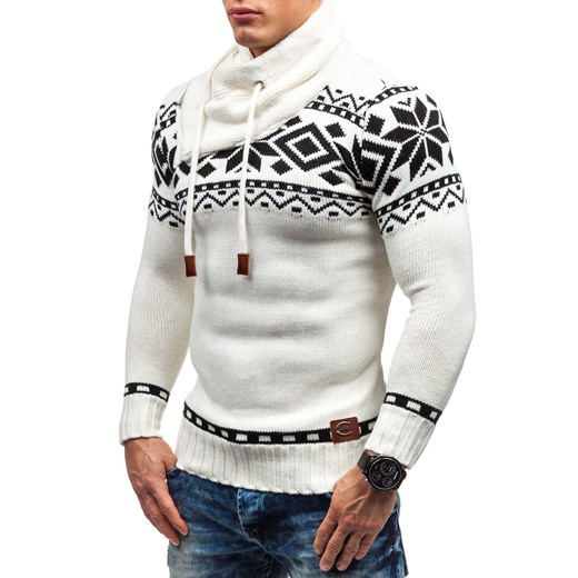 Biały sweter męski Denley 583