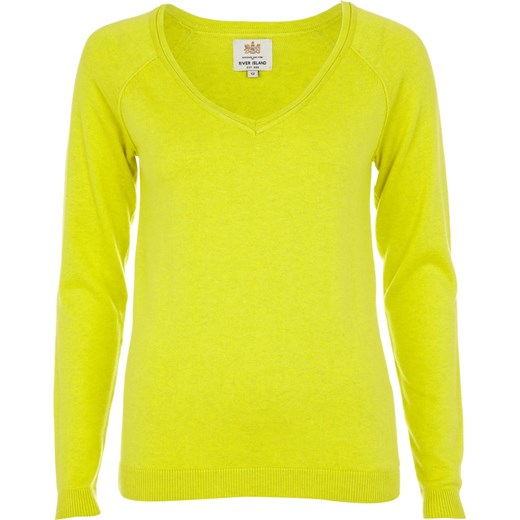 Yellow v neck fine knit jumper