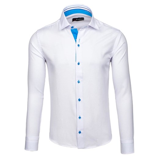 Biała koszula męska elegancka z długim rękawem Denley 6923 By Mirzad  S wyprzedaż Denley.pl 