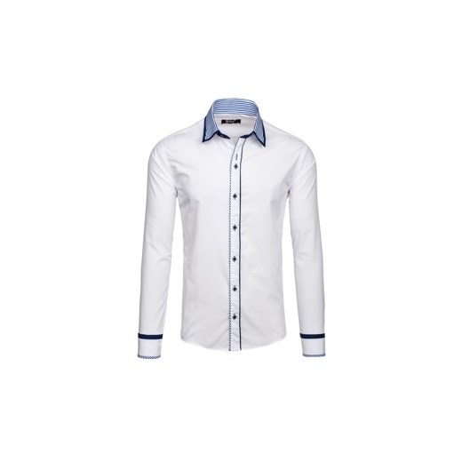 Biała koszula męska elegancka z długim rękawem Bolf 4774 Bolf  S promocja Denley.pl 