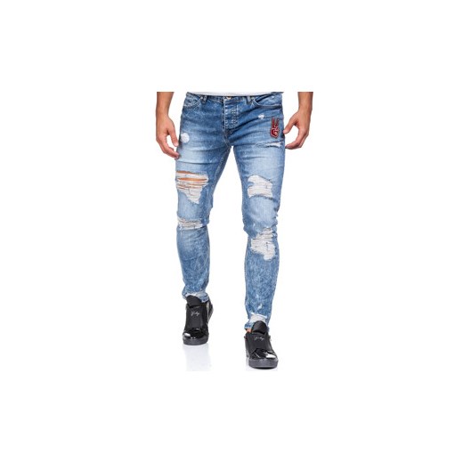 Niebieskie spodnie jeansowe męskie Denley 376 Otantik  36 Denley.pl