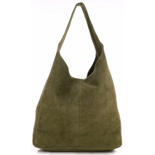 Oryginalne Torby Skórzane XL VITTORIA GOTTI Shopper Bag z Etui Zamsz Naturalny Zielona (kolory) Vittoria Gotti zielony  PaniTorbalska