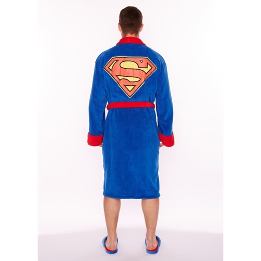 Szlafrok Superman - fluorescencyjne logo niebieski Dc Comics  SuperHeroes.com.pl