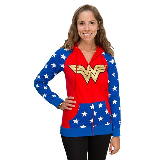 Bluza Wonder Woman z kapturem niebieski Dc Comics S SuperHeroes.com.pl
