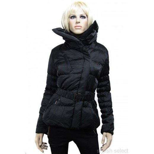 włoska odziez Unisono kurtka z naturalnym futrem krolika czarna stylishselect kurtki