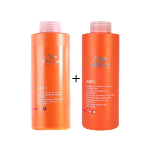 WELLA PROFESSIONALS Enrich Szampon + Odżywka Zestaw nawilżający do włosów grubych 1000 ml pomaranczowy Wella Professionals Trena - kosmetyki profesjonalne