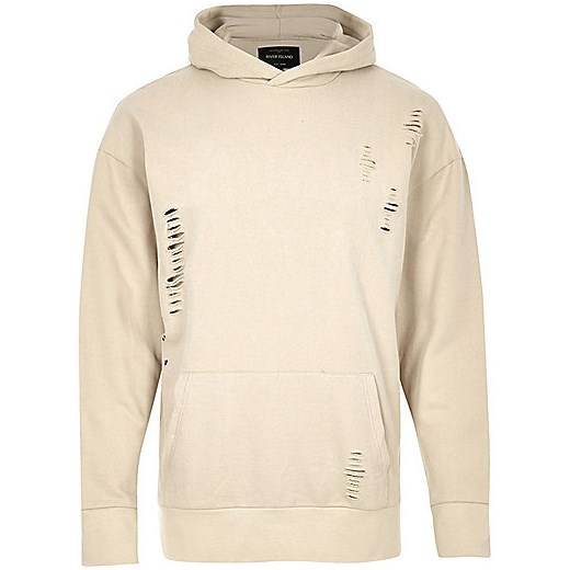 Stone distressed cotton hoodie 