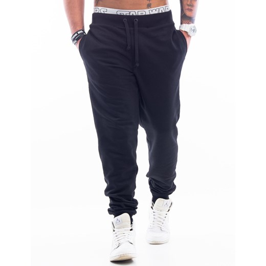 Czarne męskie spodnie dresowe joggery CITY JEANS