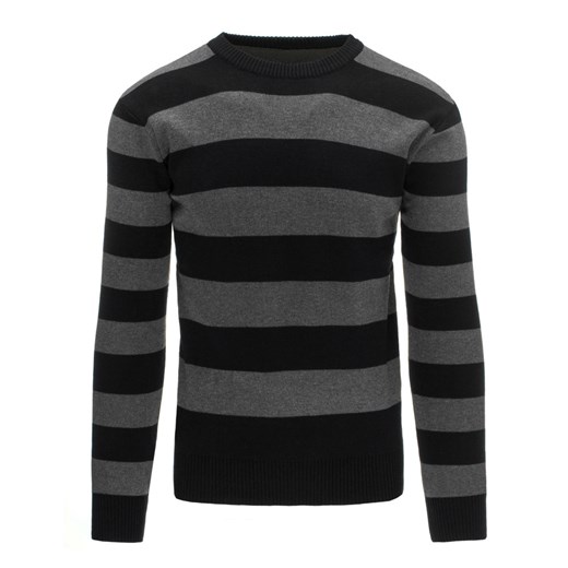 Sweter męski w paski czarny (wx0876)   XXL DSTREET