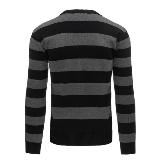Sweter męski w paski czarny (wx0876)   XL DSTREET