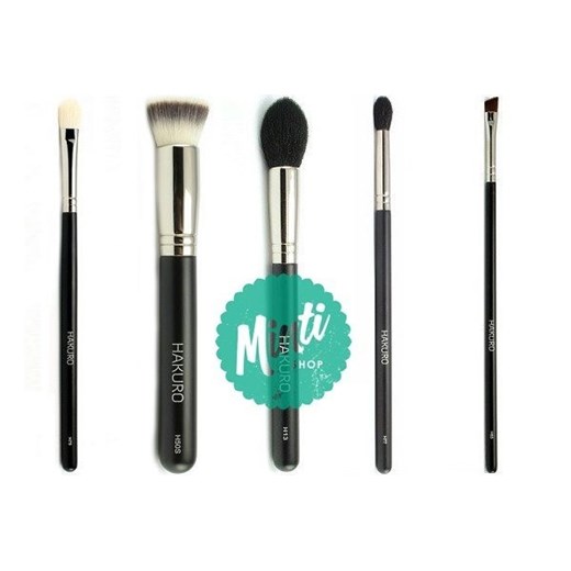 Hakuro zestaw pędzli kosmetycznych BASIC H13 H50s H77 H79 H85 Hakuro turkusowy uniwersalny Minti Shop