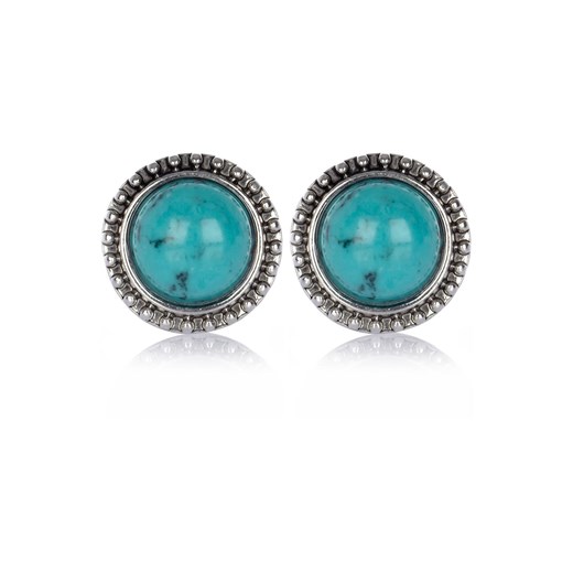 Turquoise semi precious stone stud earrings
