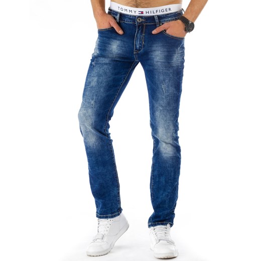 Spodnie jeansowe męskie niebieskie (ux0744) Jeans  s31 DSTREET