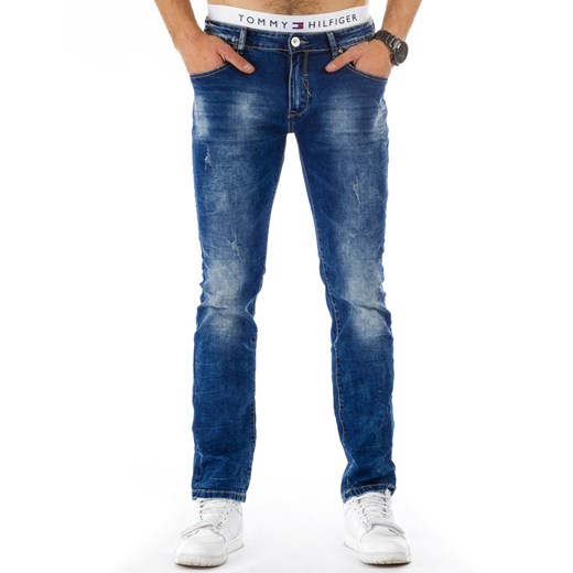 Spodnie jeansowe męskie niebieskie (ux0744)  Jeans s38 DSTREET