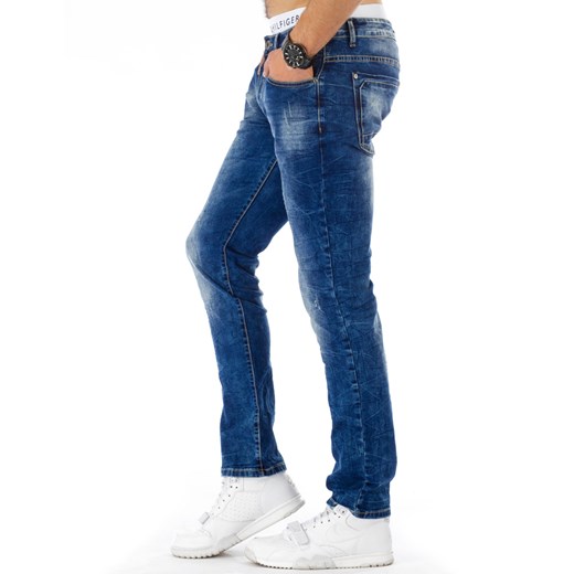 Spodnie jeansowe męskie niebieskie (ux0744)  Jeans s35 DSTREET