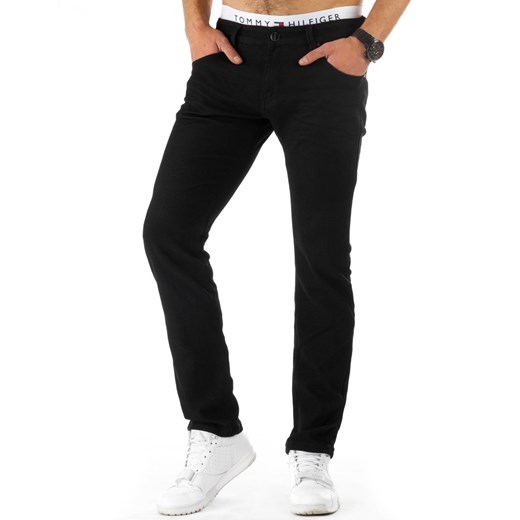 Spodnie jeansowe męskie czarne (ux0746)  Jeans s29 DSTREET
