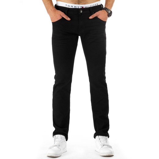 Spodnie jeansowe męskie czarne (ux0746)  Jeans s31 DSTREET