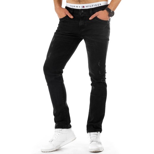 Spodnie jeansowe męskie czarne (ux0750) Jeans  S30 DSTREET
