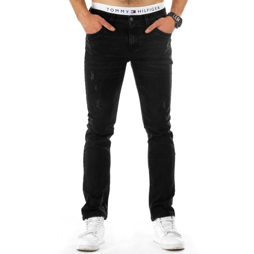 Spodnie jeansowe męskie czarne (ux0750) Jeans  s36 DSTREET
