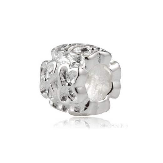 D390 Kwiaty charms koralik beads srebro 925