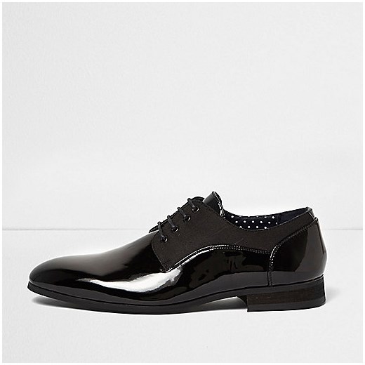 Black patent smart lace-up shoes 