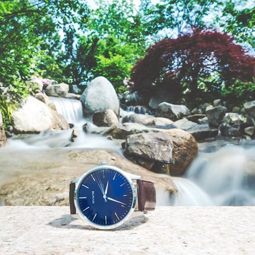 THE 40 - BLUE/BROWN LEATHER zielony Mvmt Watches  theClassy.pl