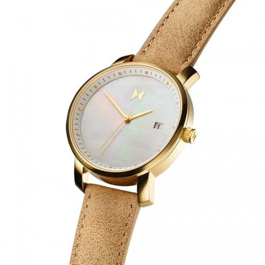 WOMEN'S GOLD PEARL LEATHER brazowy Mvmt Watches  theClassy.pl