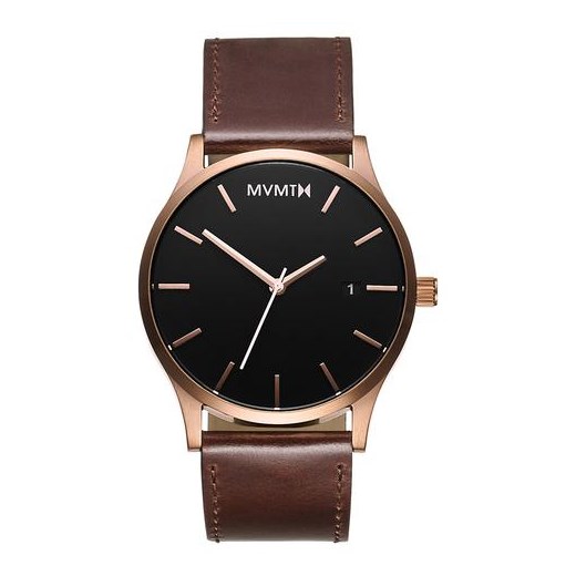 CLASSIC ROSE GOLD/BROWN LEATHER Mvmt Watches szary  theClassy.pl