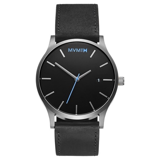 CLASSIC BLACK/SILVER LEATHER Mvmt Watches szary  theClassy.pl