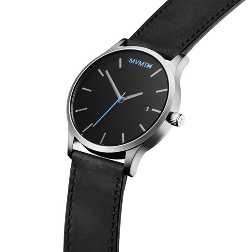 CLASSIC BLACK/SILVER LEATHER czarny Mvmt Watches  theClassy.pl