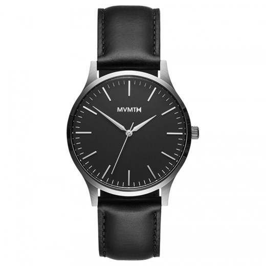 THE 40 - BLACK/SILVER LEATHER czarny Mvmt Watches  theClassy.pl