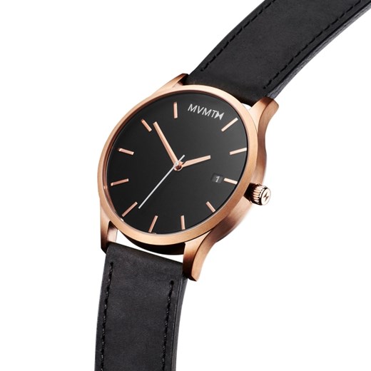 CLASSIC ROSE GOLD/BLACK LEATHER szary Mvmt Watches  theClassy.pl