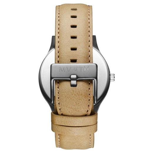 THE 40 - GUNMETAL/SANDSTONE LEATHER Mvmt Watches brazowy  theClassy.pl