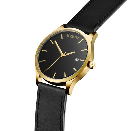 CLASSIC BLACK/GOLD LEATHER Mvmt Watches   theClassy.pl