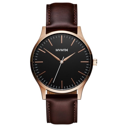 THE 40 - ROSE GOLD/BROWN LEATHER czarny Mvmt Watches  theClassy.pl