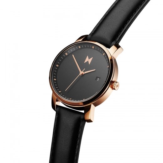WOMEN'S ROSE GOLD/BLACK LEATHER szary Mvmt Watches  theClassy.pl