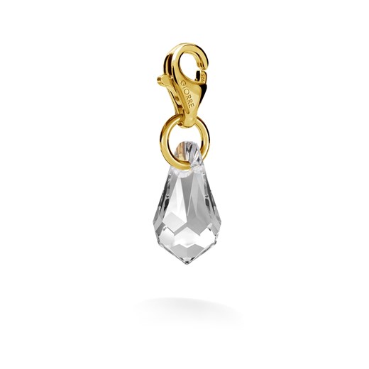 Srebrny charms kryształ swarovski 925 : Kolor kryształu SWAROVSKI - Crystal, Kolor pokrycia srebra - Pokrycie Żółtym 18K Złotem