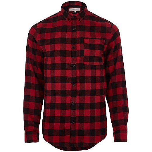 Red check flannel shirt   River Island  
