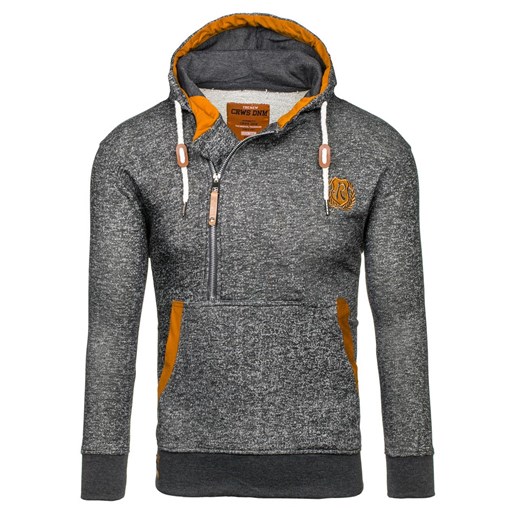 Antracytowa bluza męska z kapturem Denley 3516 Crws Dnm M Denley.pl