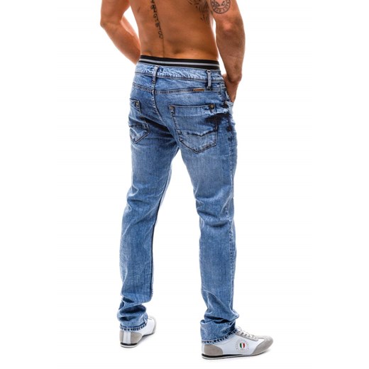 Niebieskie spodnie jeansowe męskie Denley 4385 (8203)