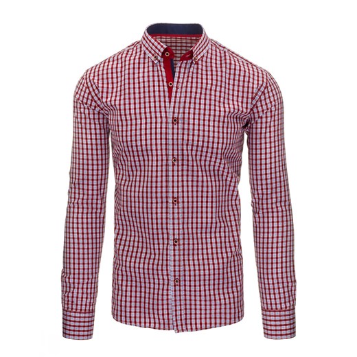 Czerwono-niebieska koszula męska w kratkę (dx1225)   XL DSTREET