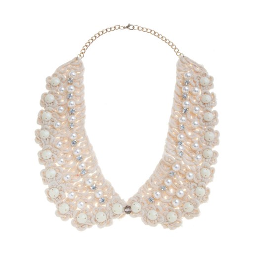 Cream Macrame Embellished Collar Necklace