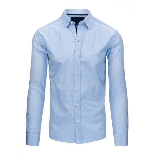 Błękitna koszula męska w paski (dx1237)   XL DSTREET
