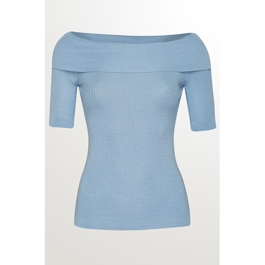 Sweter z dekoltem carmen niebieski Orsay L okazja orsay.com 