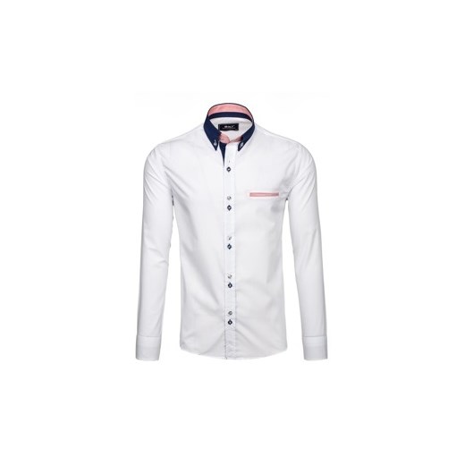 Biała koszula męska elegancka z długim rękawem Bolf 6945 Bolf  L promocja Denley.pl 