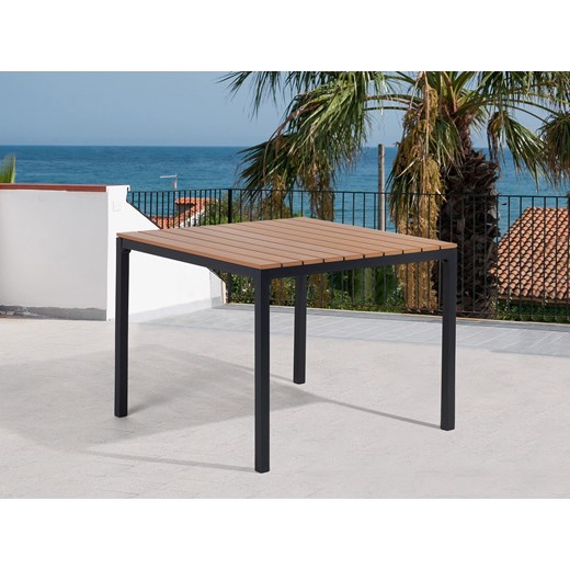 Stół ogrodowy brązowy - meble ogrodowe – aluminium - 95x95 cm - PRATO