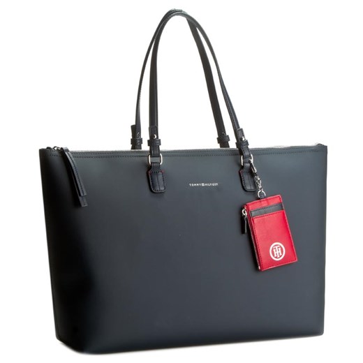 Torebka TOMMY HILFIGER - Love Tommy Reversible Tote Check AW0AW03307 905 szary Tommy Hilfiger  eobuwie.pl