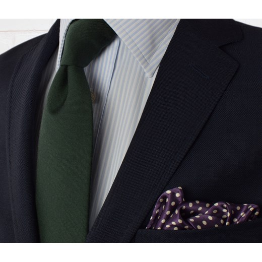 Krawat jedwabno - wełniany  - jednolity zielony czarny Republic Of Ties  